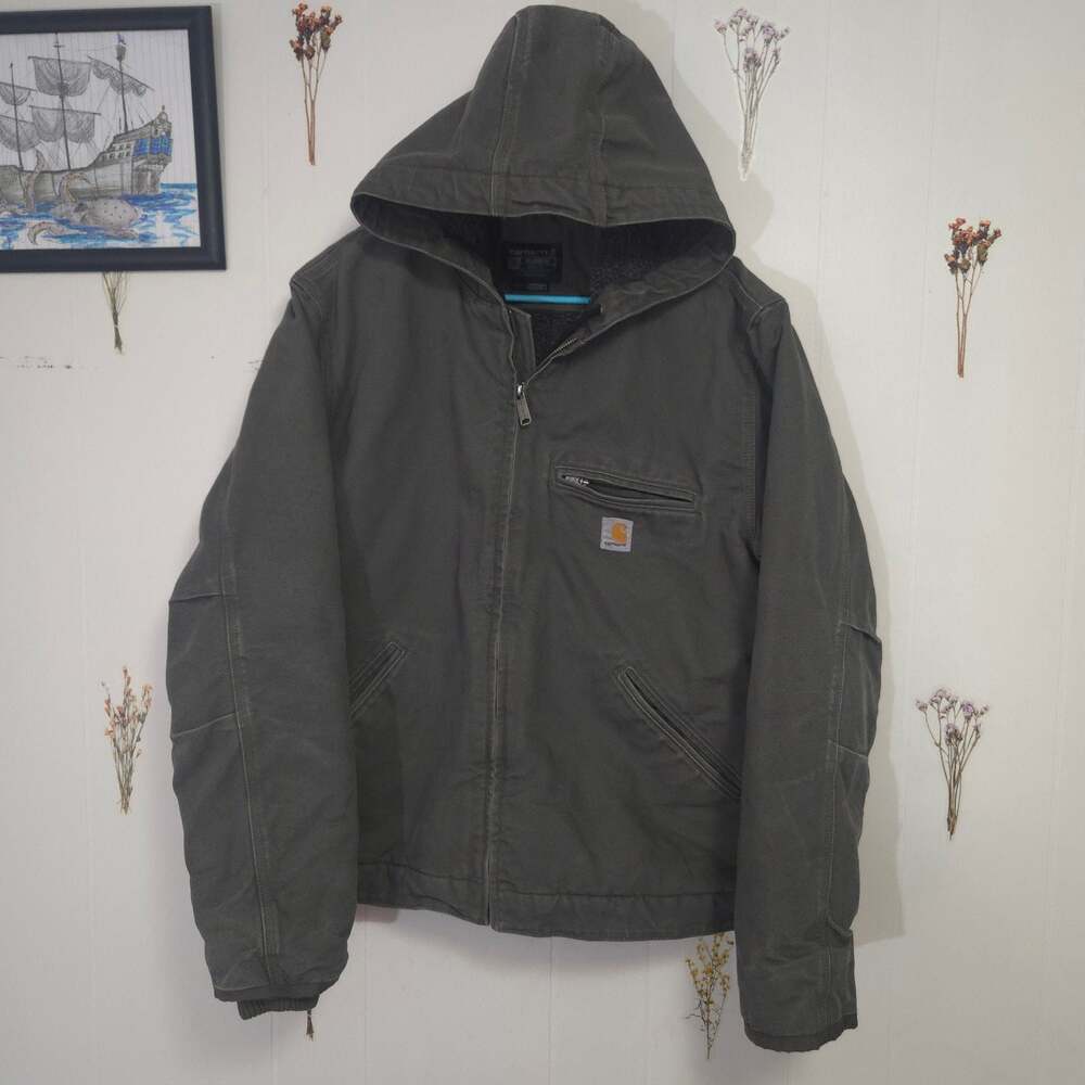 Carhartt Relaxed Fit Sherpa-Lined Hooded Jacket Men's Large